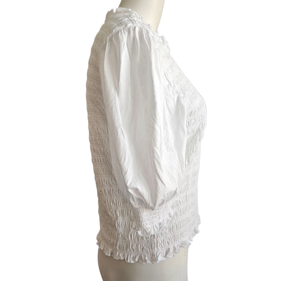 Veronica Beard Langston Smocked Top Large    Romantic Coquette - Picture 4 of 9